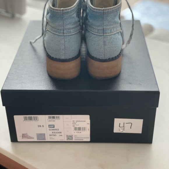 SOLD Chanel Denim Lace Up Booties 20P - Picture 7 of 7